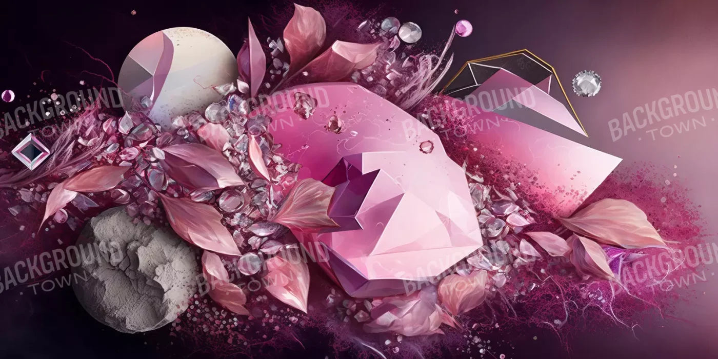 Jewel Abstract In Pink H 20X10 Ultracloth ( 240 X 120 Inch ) Backdrop