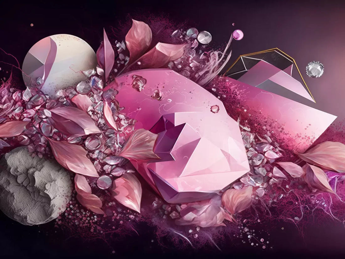 Jewel Abstract In Pink H 68X5 Fleece ( 80 X 60 Inch ) Backdrop