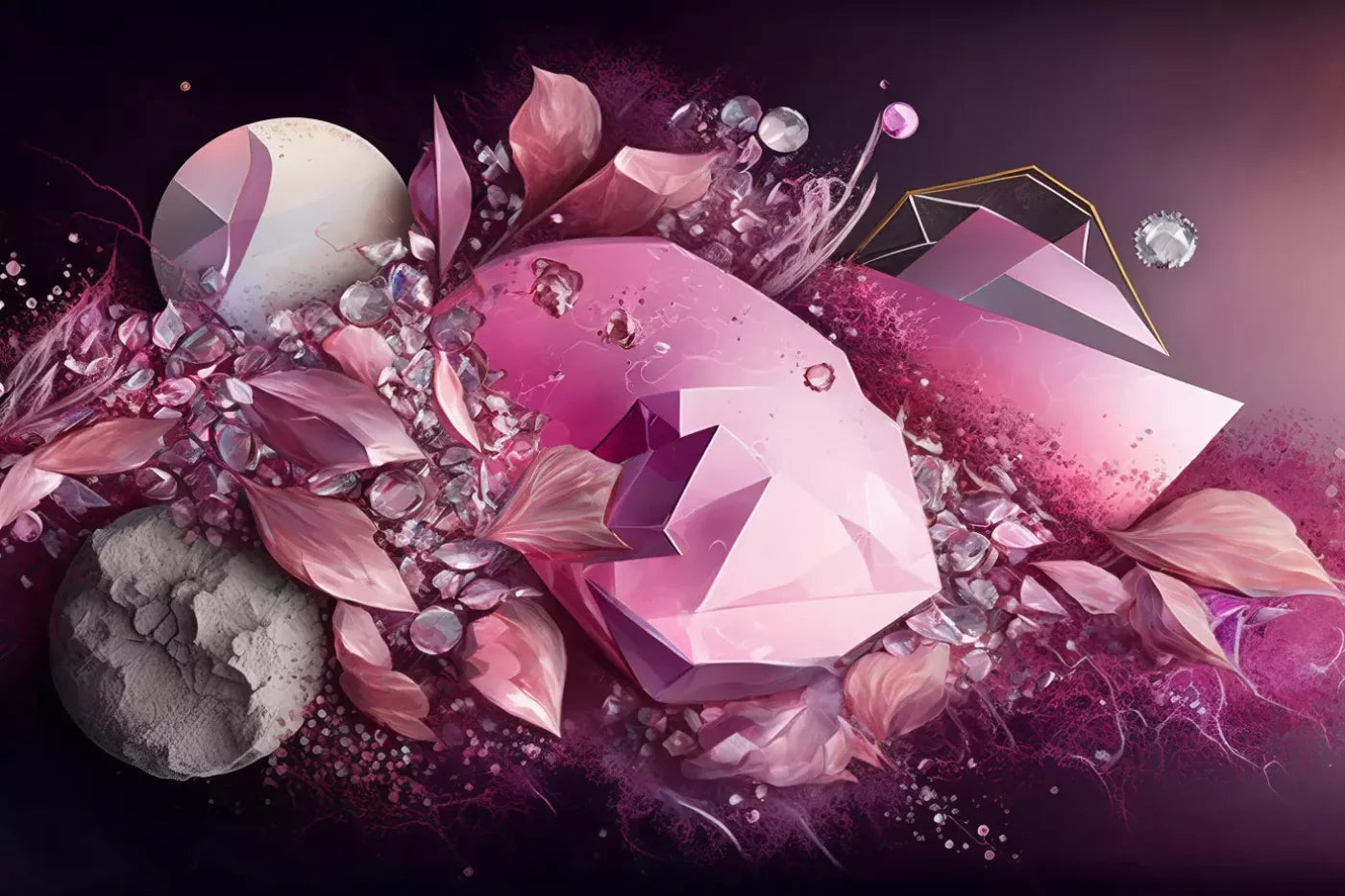 Jewel Abstract In Pink H 8X5 Ultracloth ( 96 X 60 Inch ) Backdrop