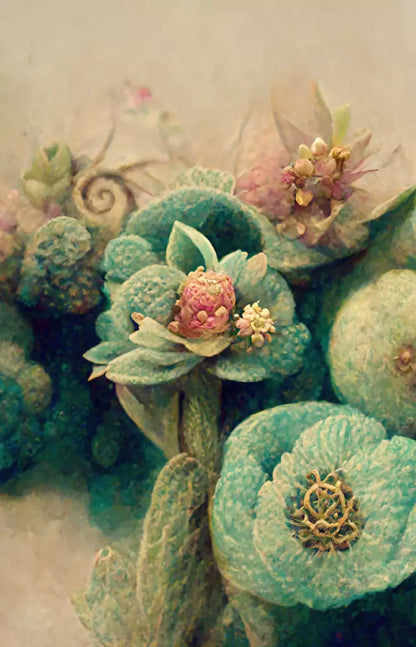 Jeweled Succulents 8’X12’ Ultracloth (96 X 144 Inch) Backdrop