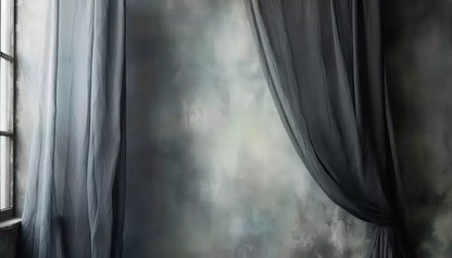 Chiffon Elegance Charcoal Vi 14’X8’ Ultracloth (168 X 96 Inch) Backdrop