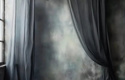 Chiffon Elegance Charcoal Vi 14’X9’ Ultracloth (168 X 108 Inch) Backdrop