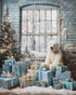 Christmas Blue Theme Ii 8’X10’ Fleece (96 X 120 Inch) Backdrop