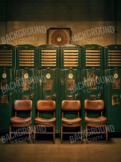 Sports Locker Room Old School 8X10 Fleece ( 96 X 120 Inch ) Backdrop