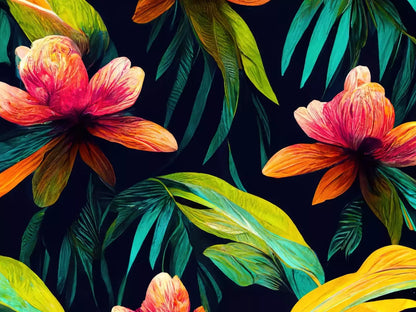 Jungle Blossoms 7’X5’ Ultracloth (84 X 60 Inch) Backdrop