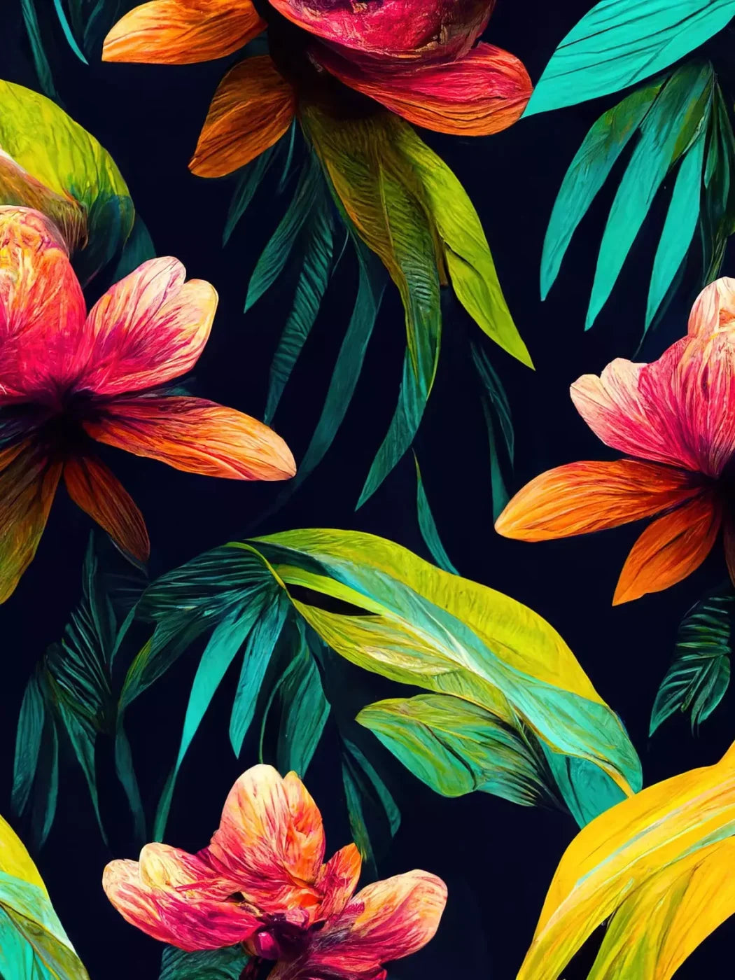 Jungle Blossoms 8’X10’ Fleece (96 X 120 Inch) Backdrop