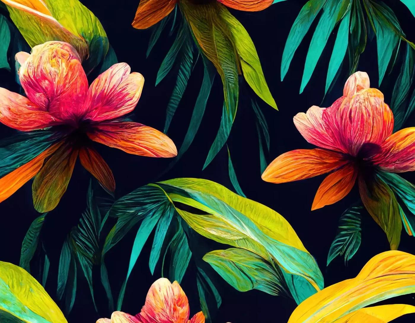 Jungle Blossoms 8’X6’ Fleece (96 X 72 Inch) Backdrop