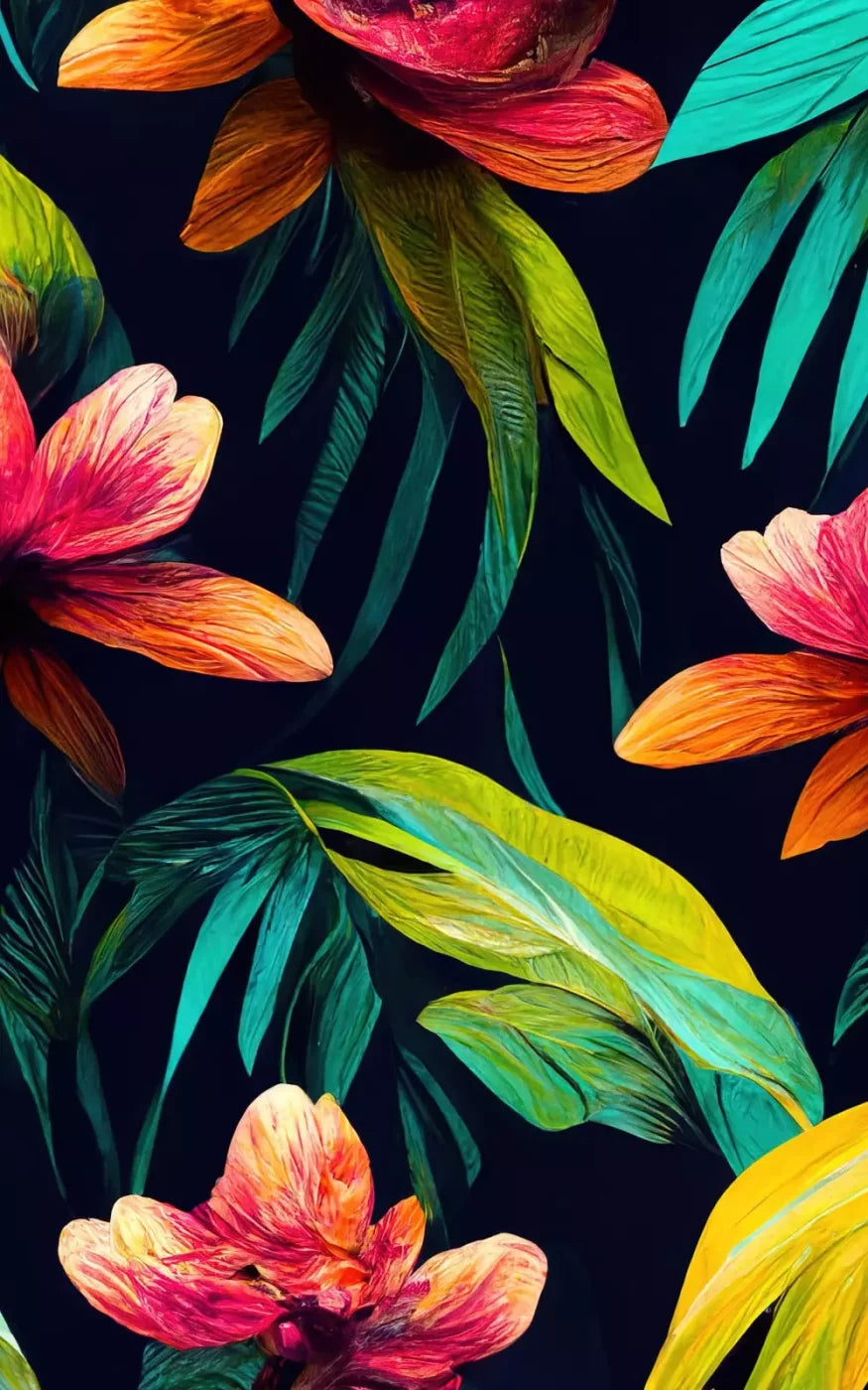 Jungle Blossoms 9’X14’ Ultracloth (108 X 168 Inch) Backdrop