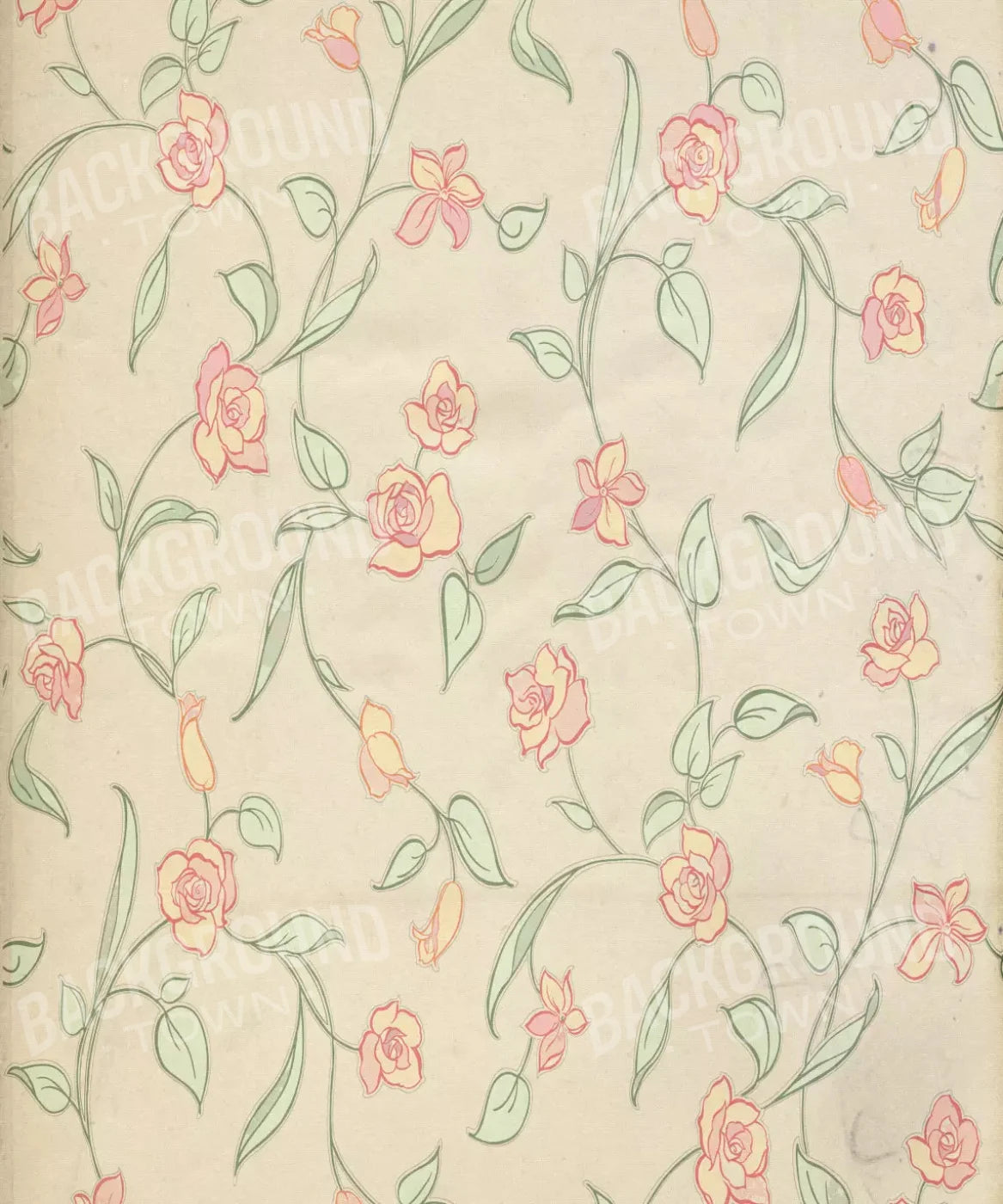 Beige Floral Backdrop for Photography