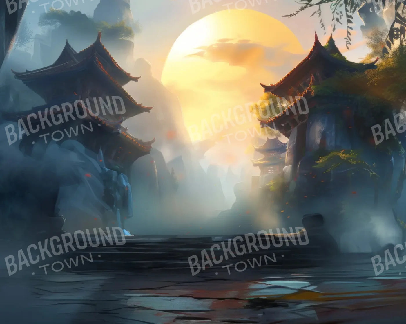 KungFu Street 10’x8’ Fleece (120 x 96 inch) Backdrop