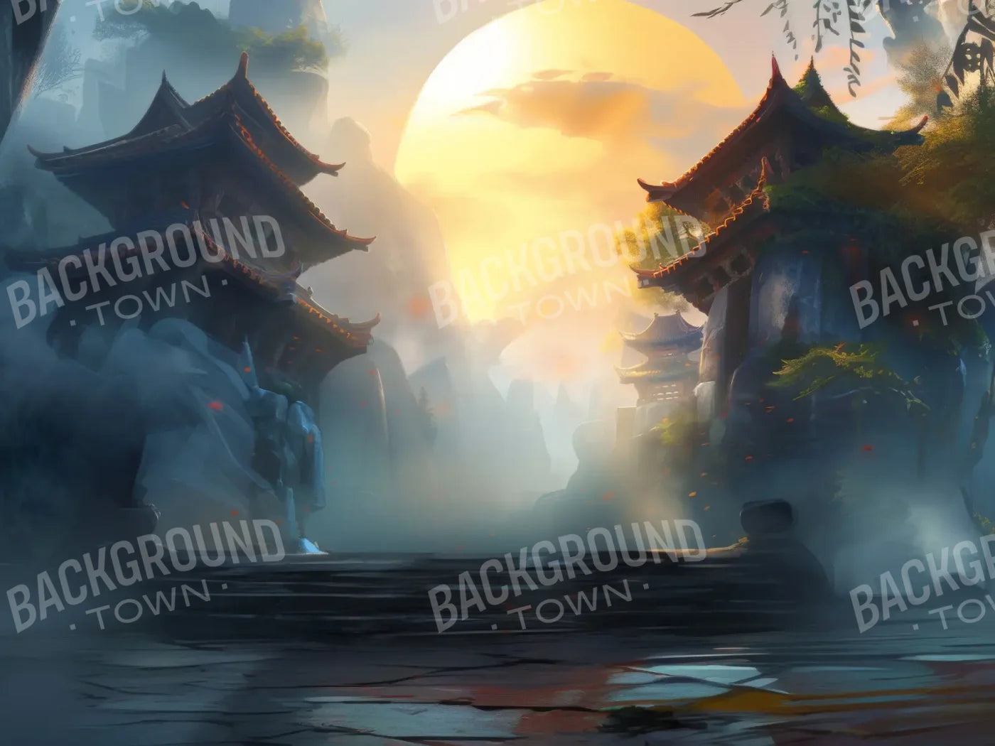 KungFu Street 8’x6’ Fleece (96 x 72 inch) Backdrop