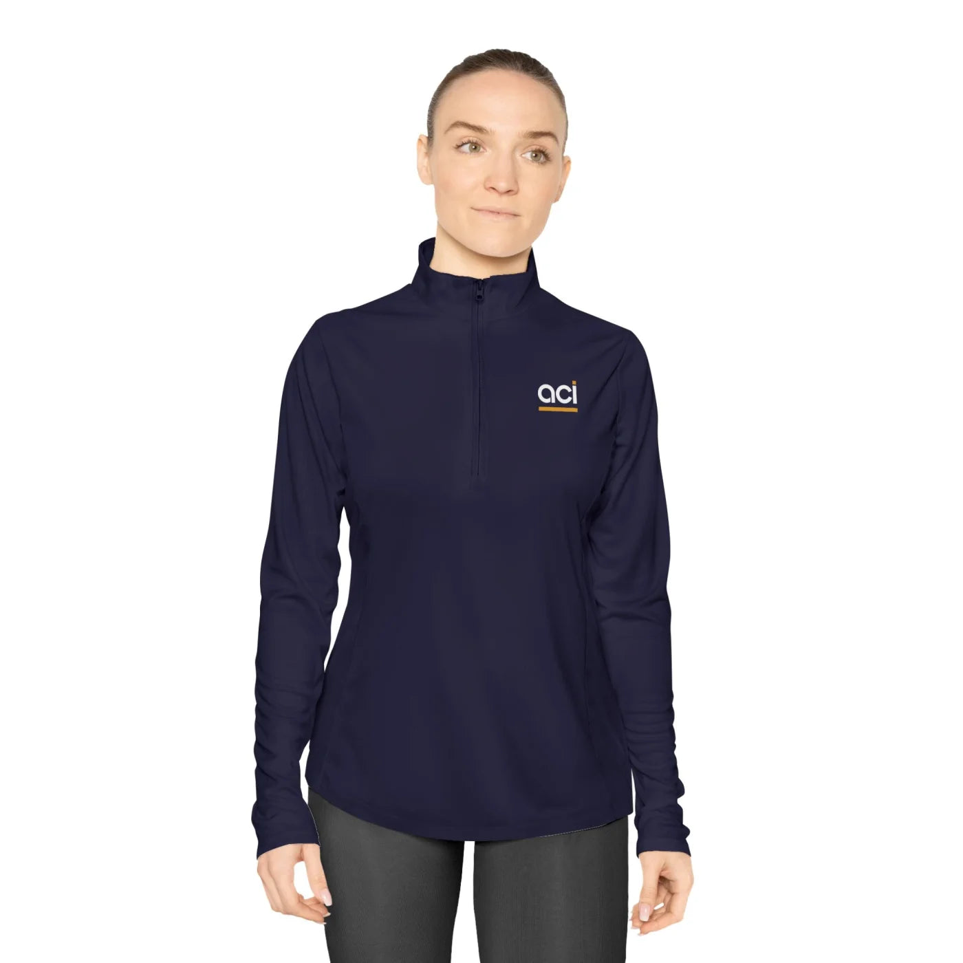 Ladies Quarter-Zip Pullover — Women’s ACI Logo Performance Jacket Long-sleeve
