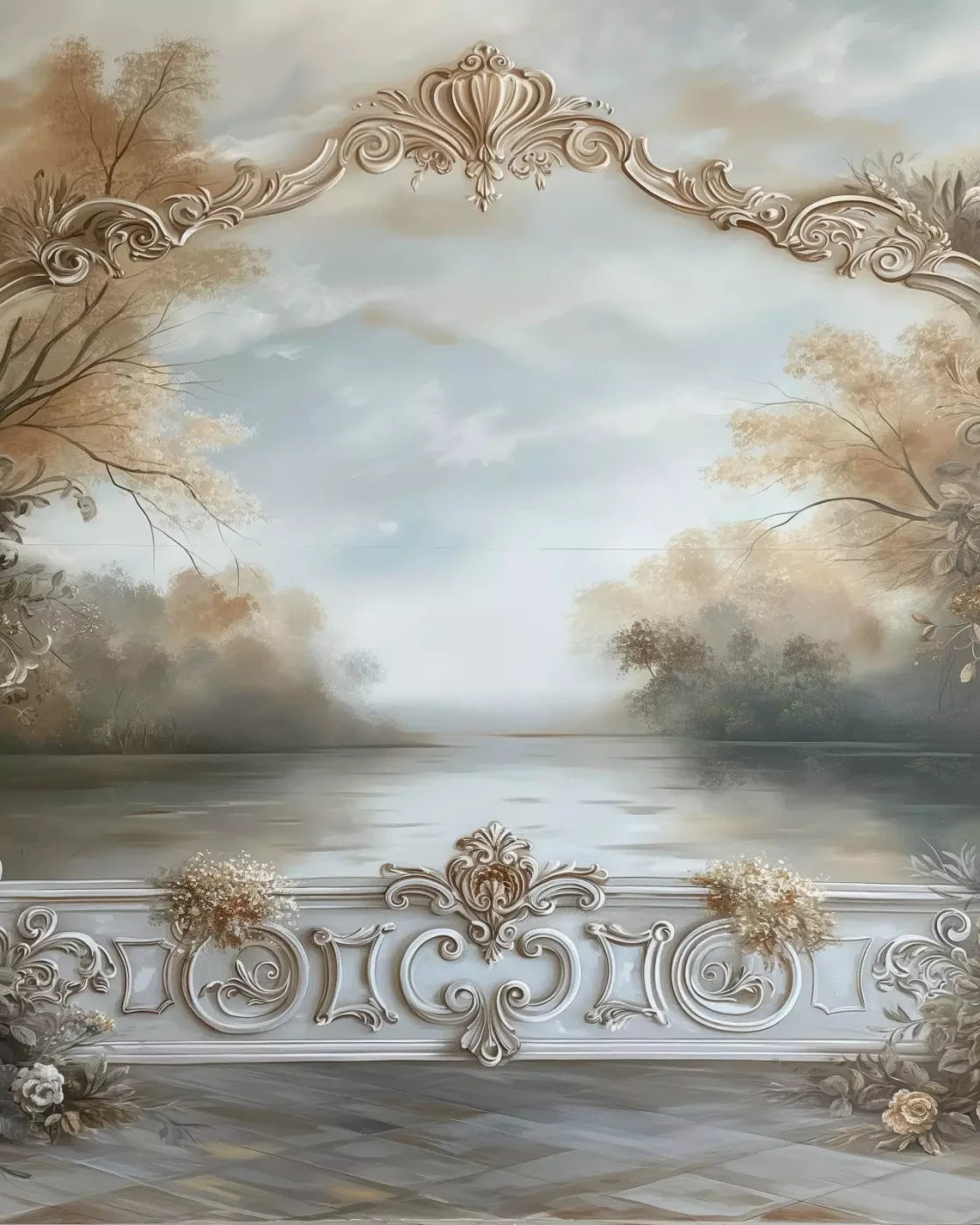 Lakeview Scenic 8’X10’ Fleece (96 X 120 Inch) Backdrop