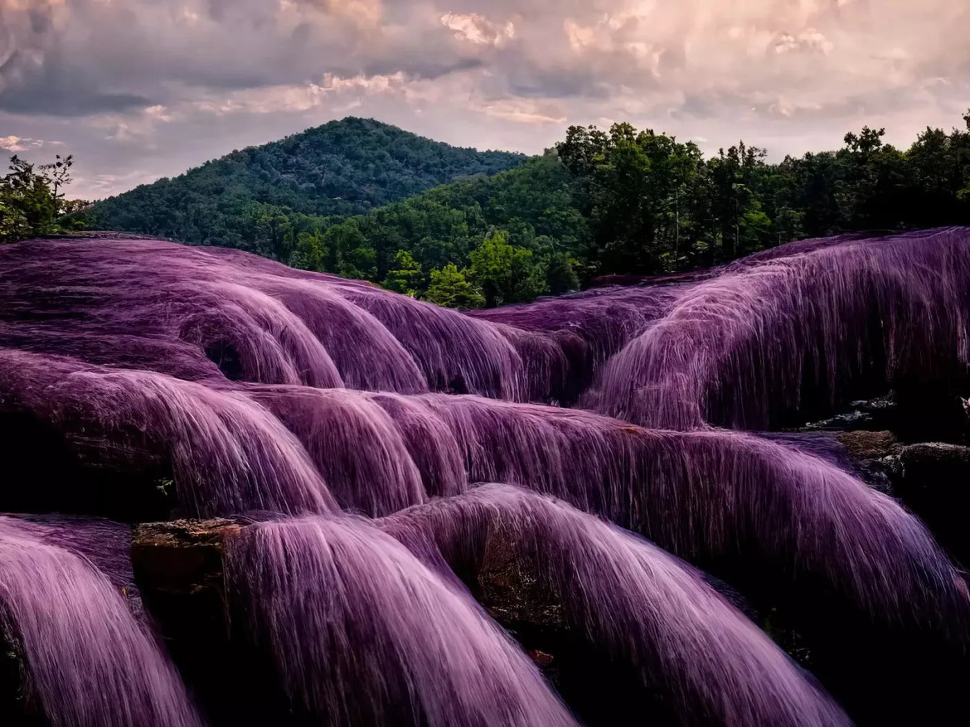 Lavendar Falls 68X5 Fleece ( 80 X 60 Inch ) Backdrop