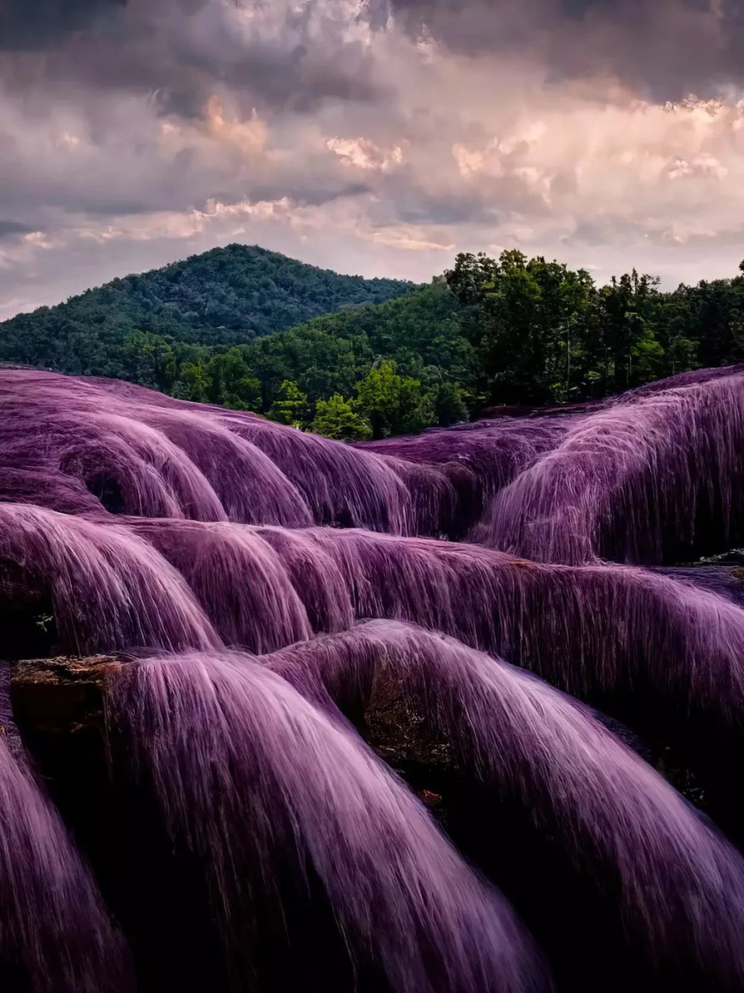 Lavendar Falls 8X10 Fleece ( 96 X 120 Inch ) Backdrop