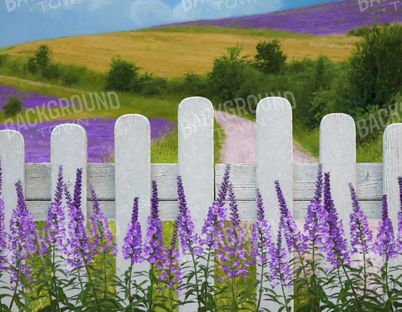 Lavender Fields 8X6 Fleece ( 96 X 72 Inch ) Backdrop