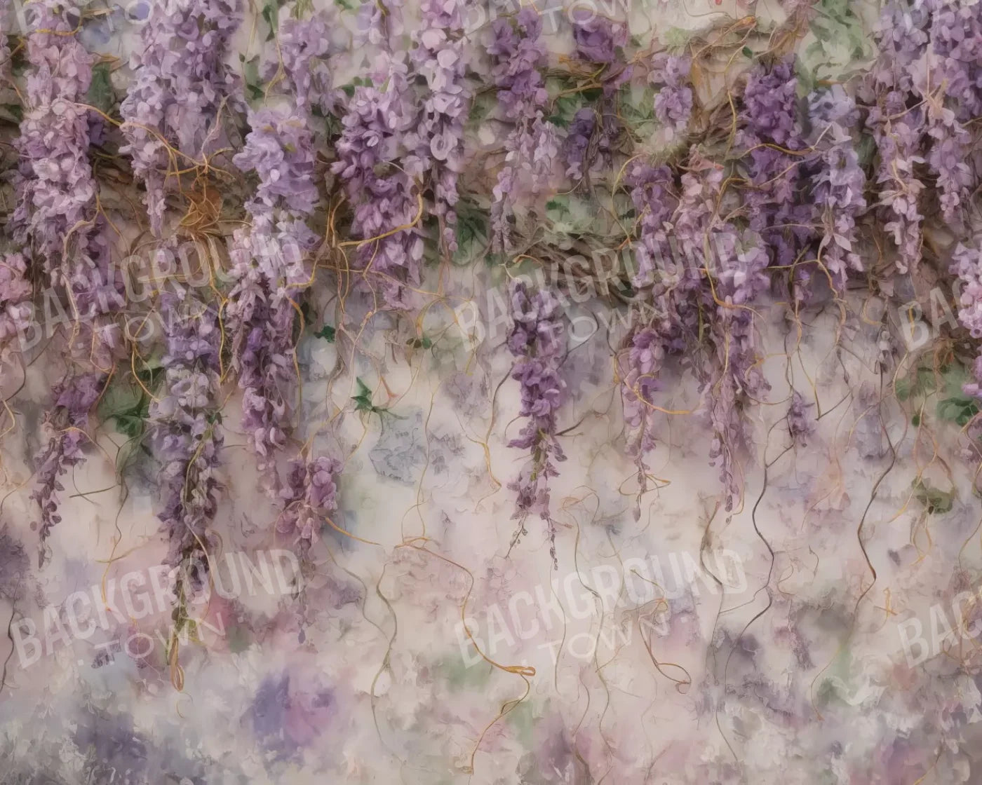 Lavender Flower Hanging Vines 10’X8’ Fleece (120 X 96 Inch) Backdrop