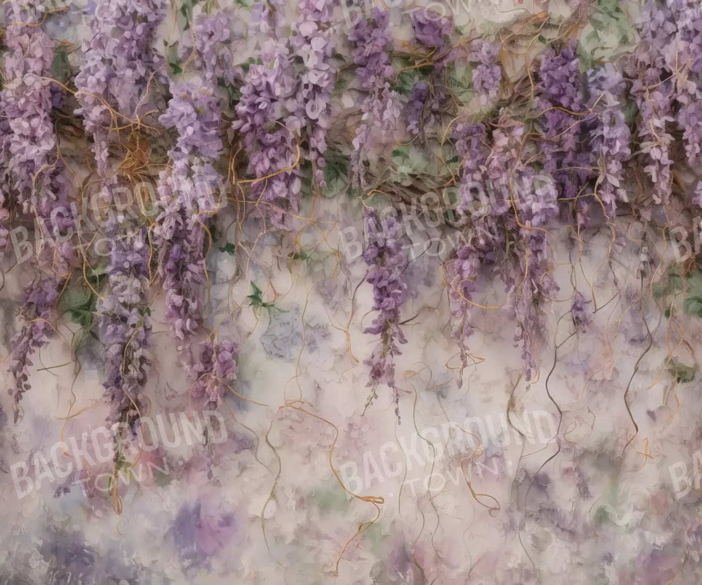 Lavender Flower Hanging Vines 12’X10’ Ultracloth (144 X 120 Inch) Backdrop