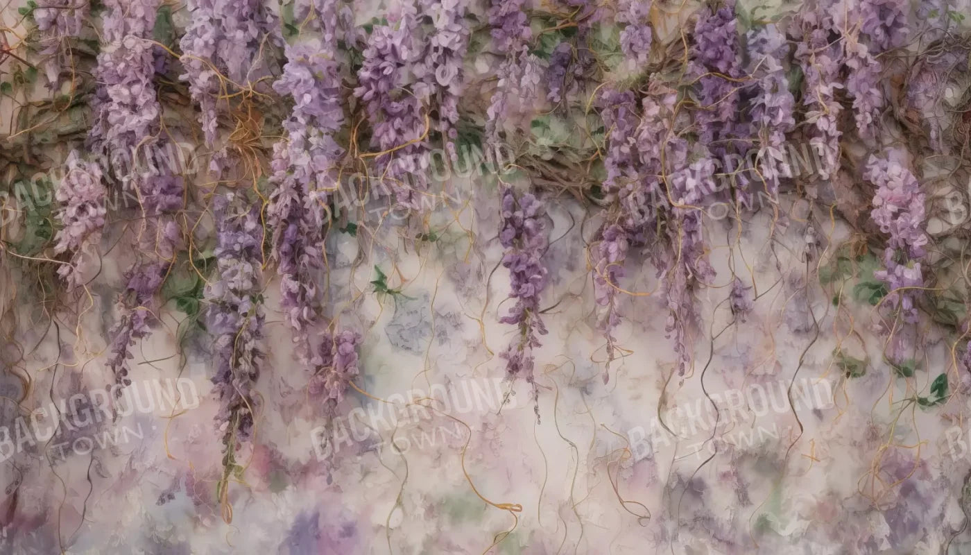 Lavender Flower Hanging Vines 14’X8’ Ultracloth (168 X 96 Inch) Backdrop