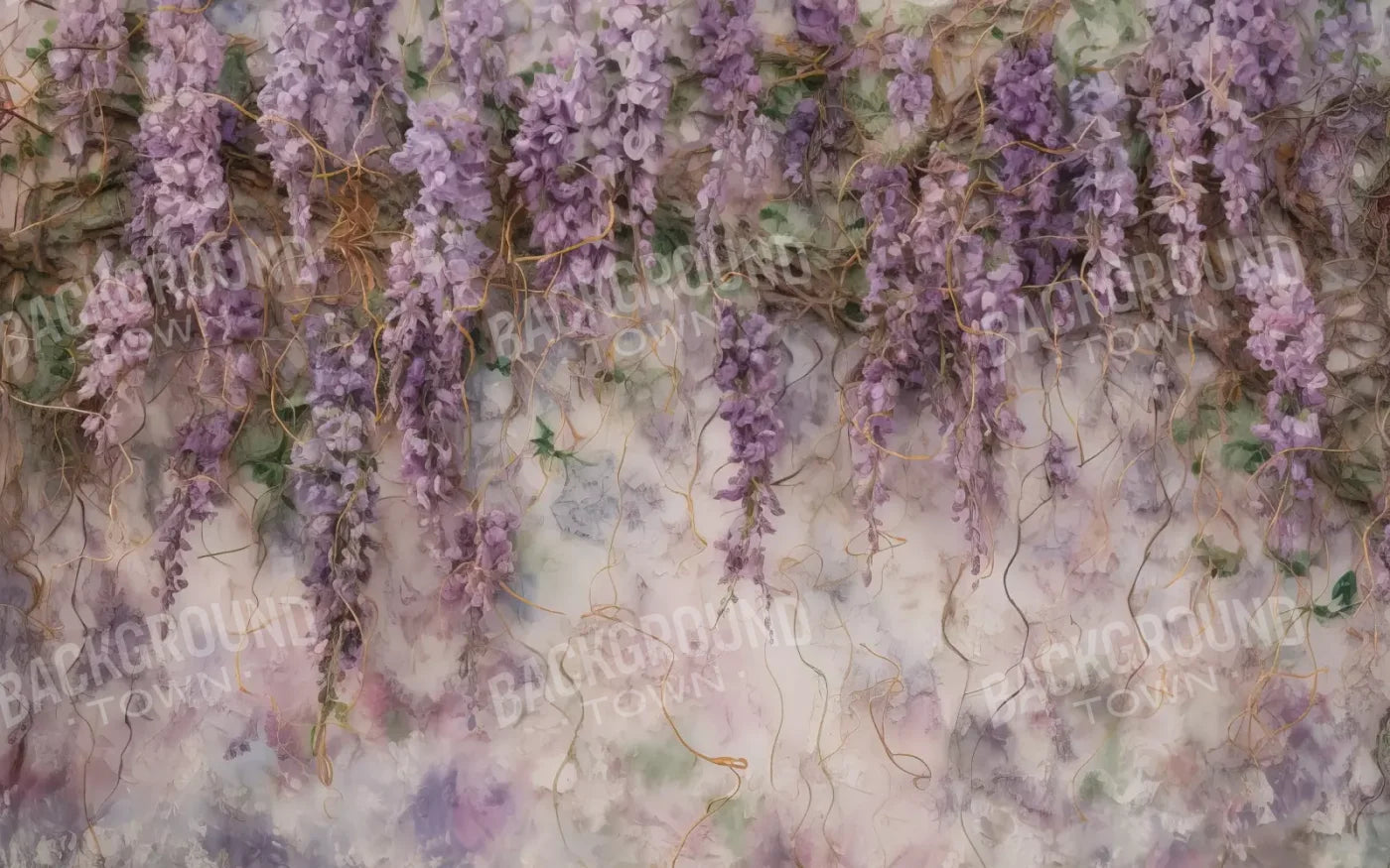 Lavender Flower Hanging Vines 16’X10’ Ultracloth (192 X 120 Inch) Backdrop