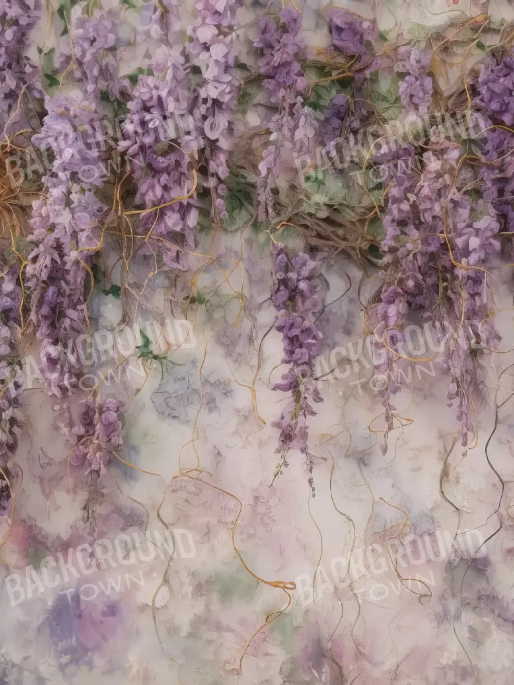 Lavender Flower Hanging Vines 5’X6’8 Fleece (60 X 80 Inch) Backdrop