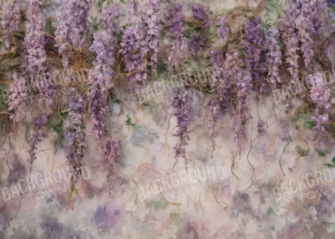 Lavender Flower Hanging Vines 7’X5’ Ultracloth (84 X 60 Inch) Backdrop