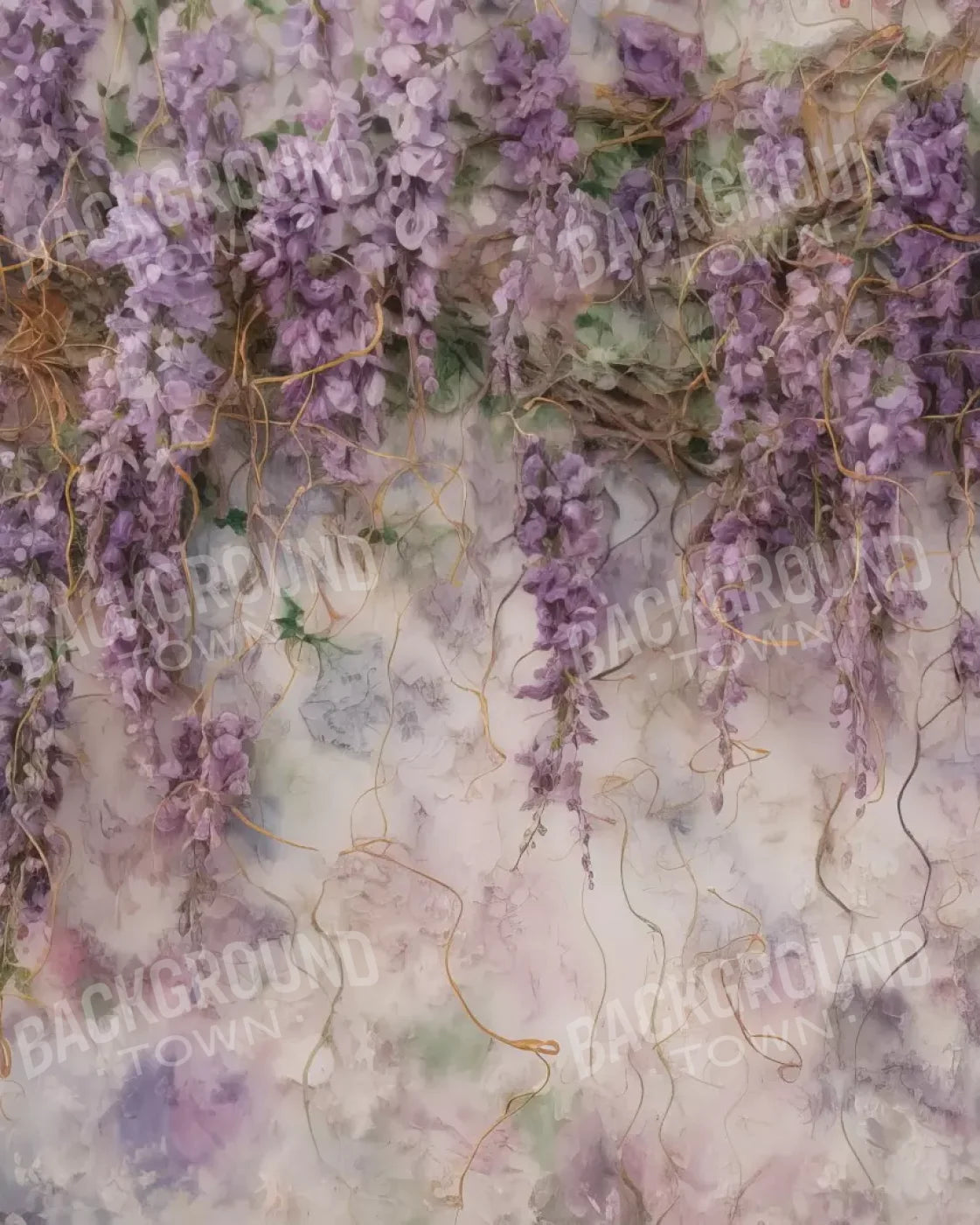 Lavender Flower Hanging Vines 8’X10’ Fleece (96 X 120 Inch) Backdrop