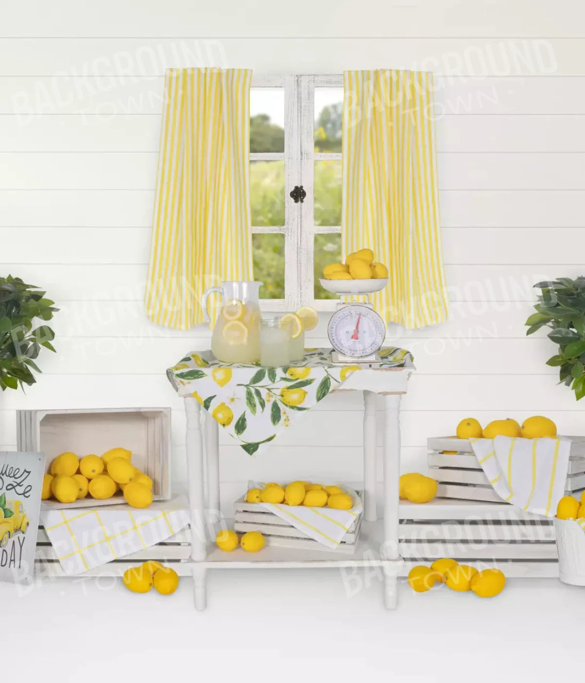 Lemonade Stand 10X12 Ultracloth ( 120 X 144 Inch ) Backdrop