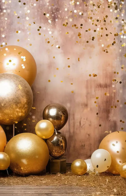 Lets Celebrate Gold Backdrop