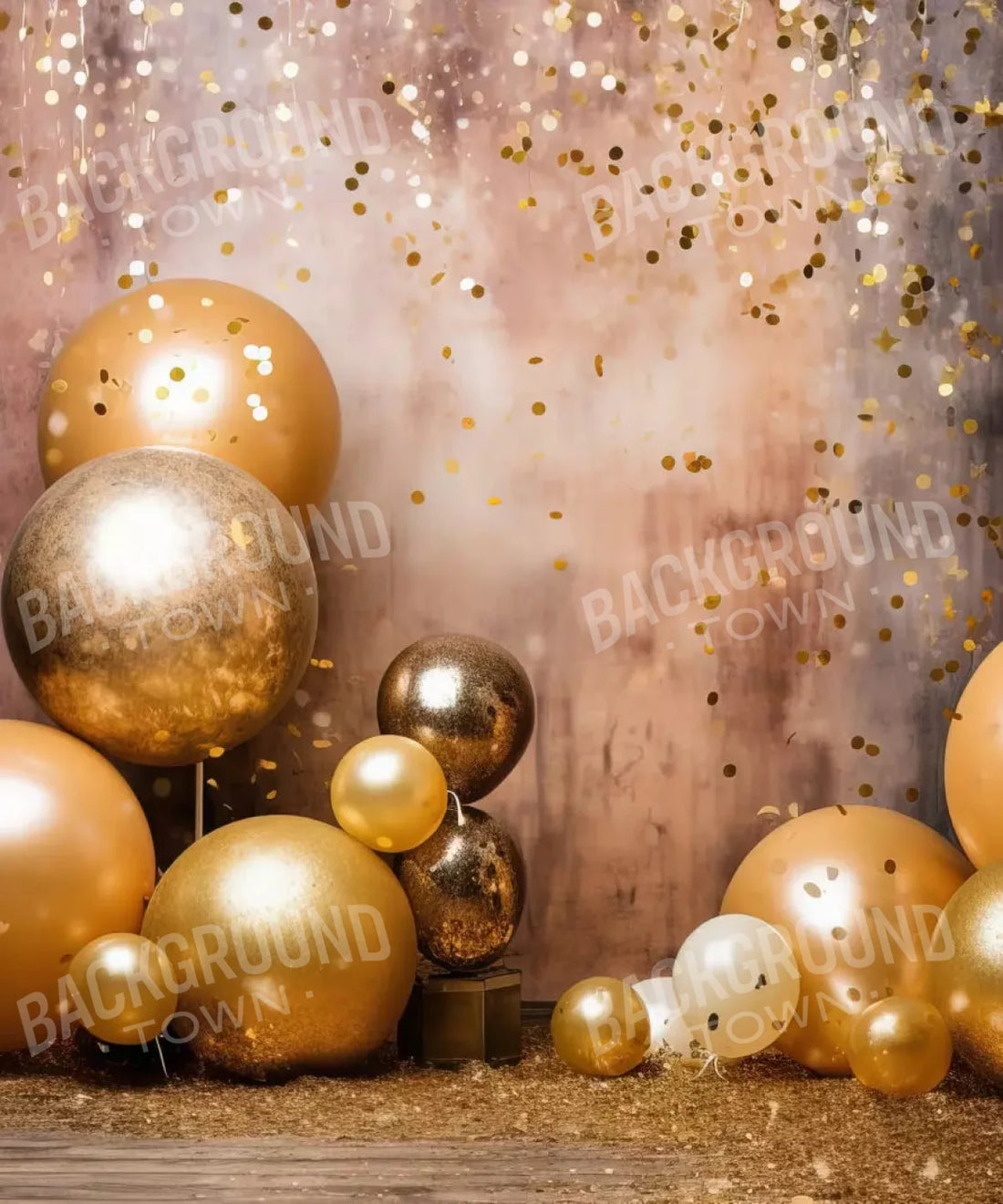 Gold Party Balloons Backdrop for Photography