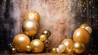 Lets Celebrate Gold Backdrop