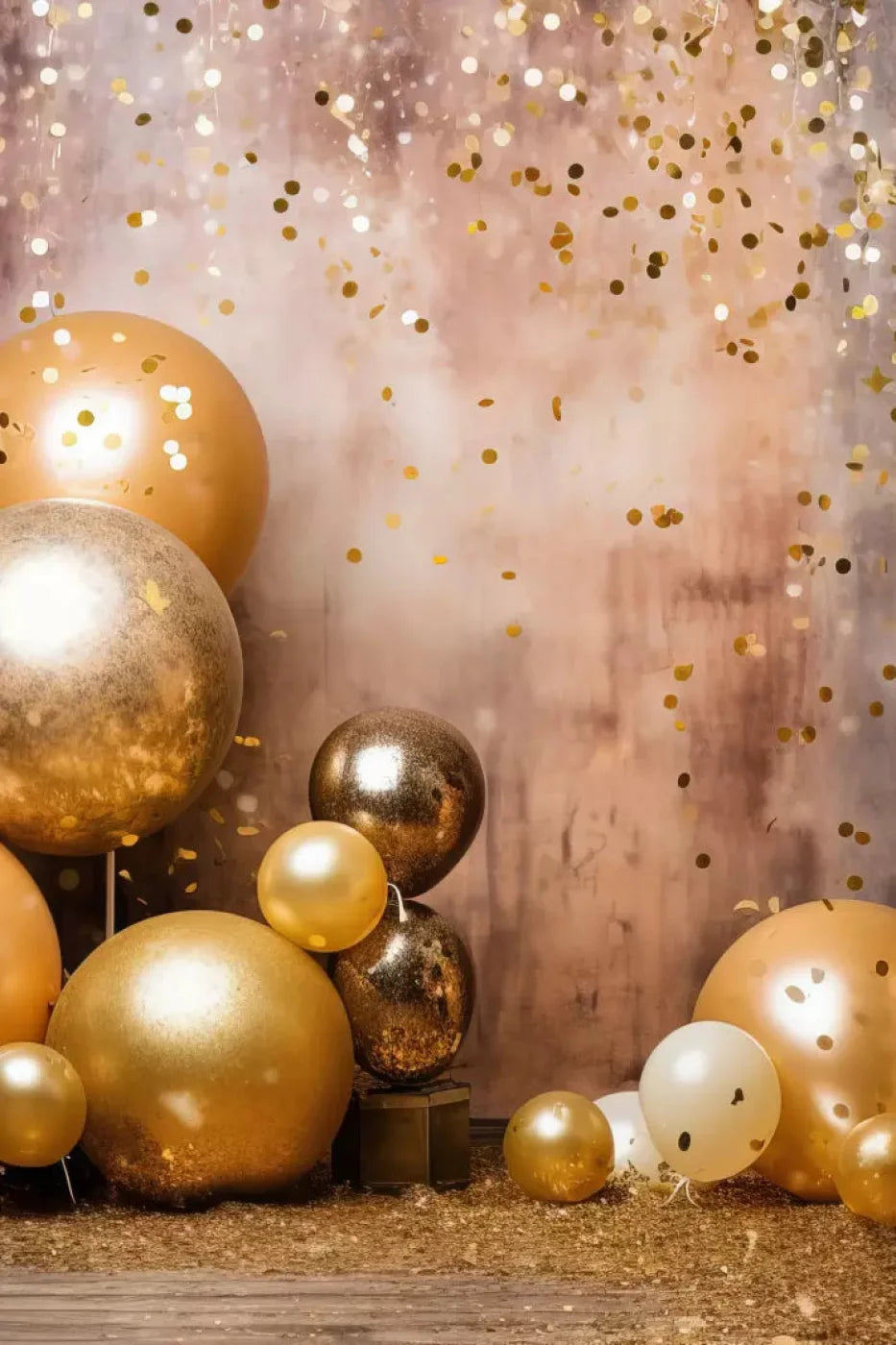 Lets Celebrate Gold Backdrop