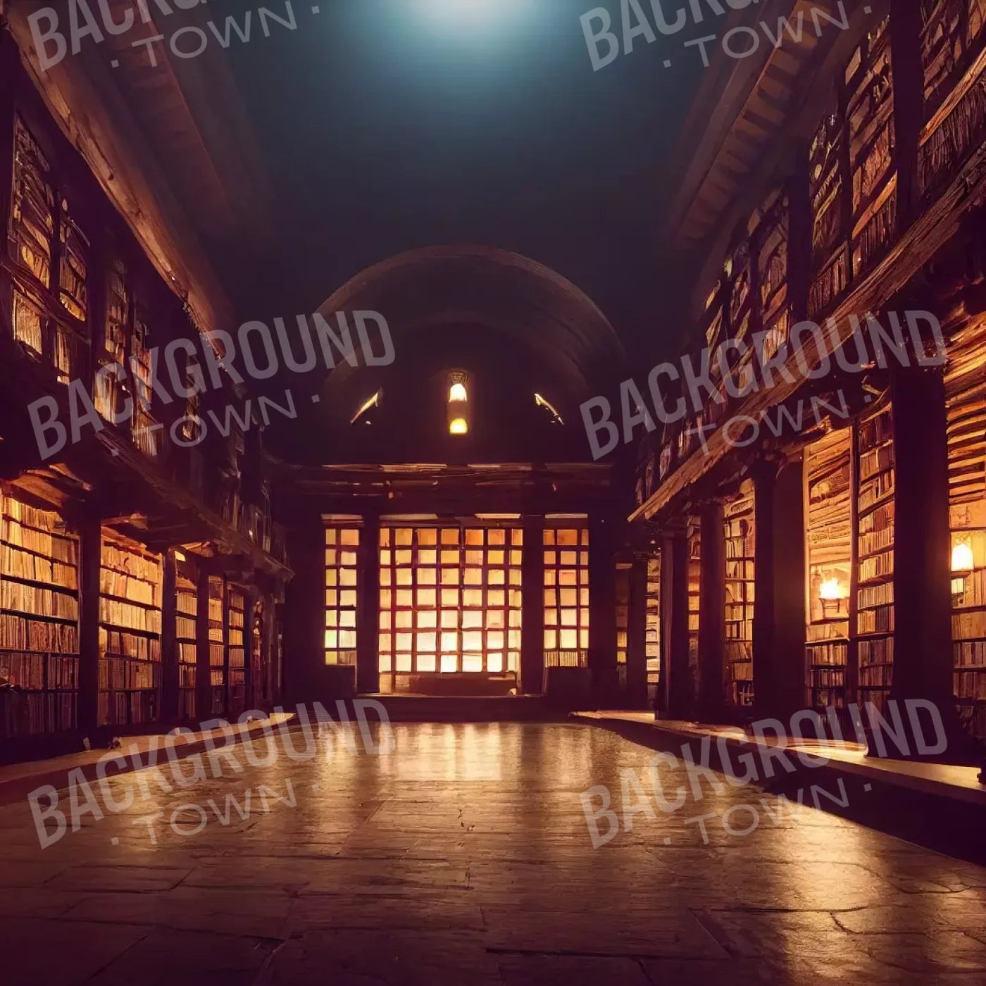 Library Hall 8X8 Fleece ( 96 X Inch ) Backdrop