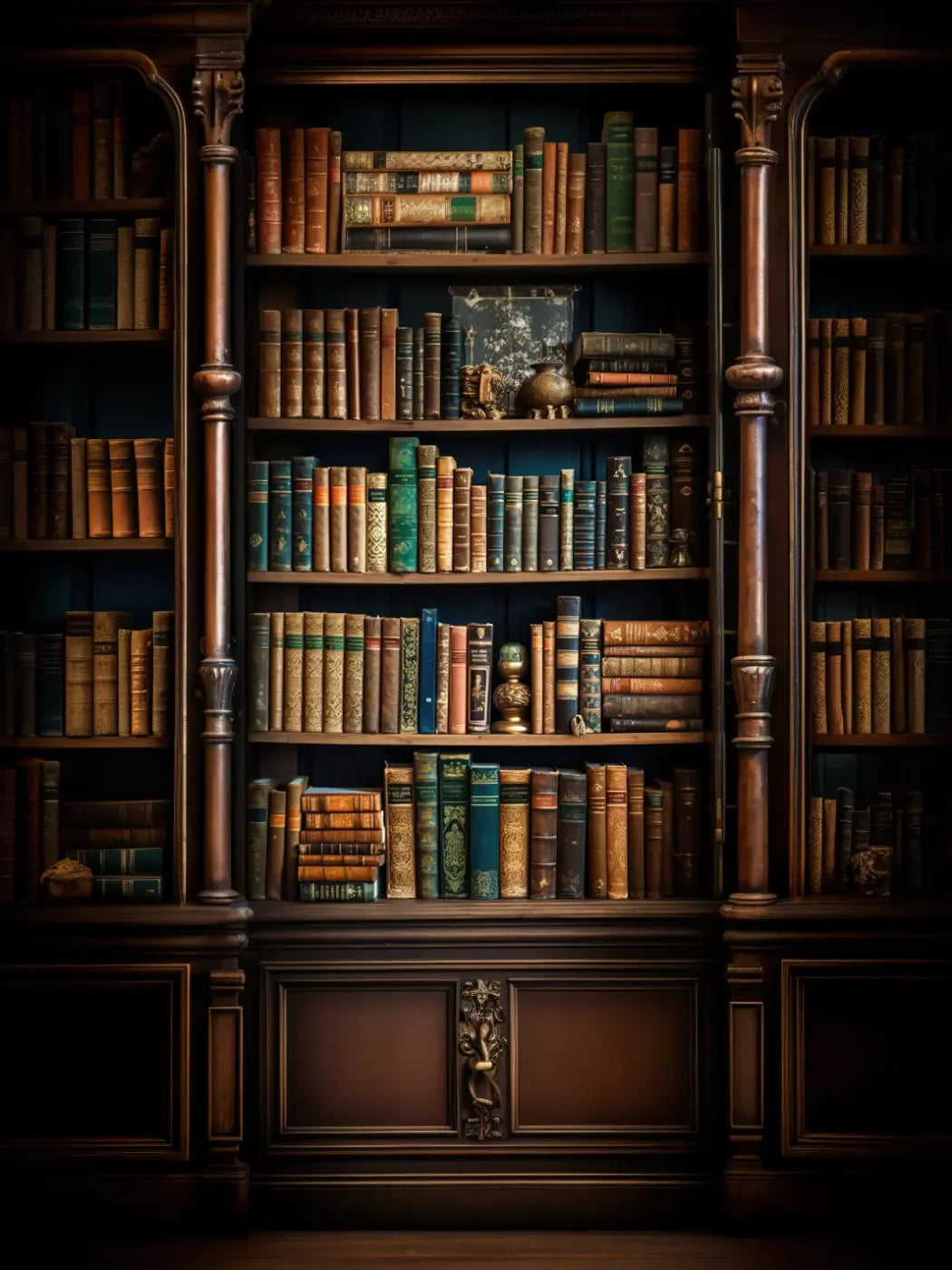 Library Wall Vertical 5X68 Fleece ( 60 X 80 Inch ) Backdrop