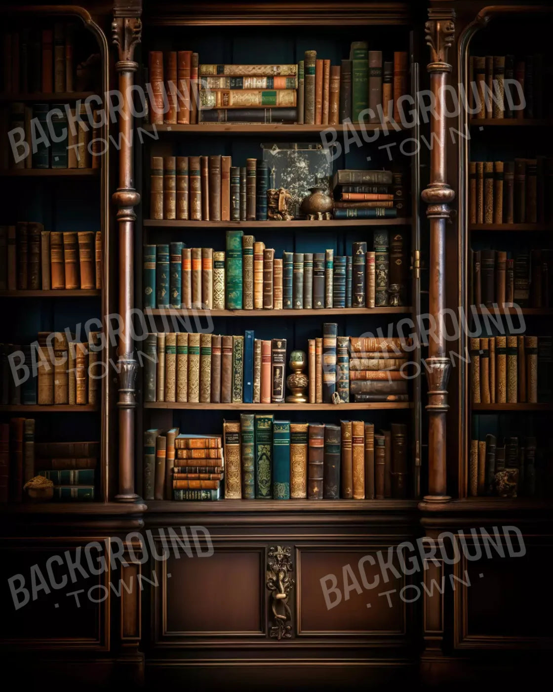 Library Wall Vertical 8X10 Fleece ( 96 X 120 Inch ) Backdrop