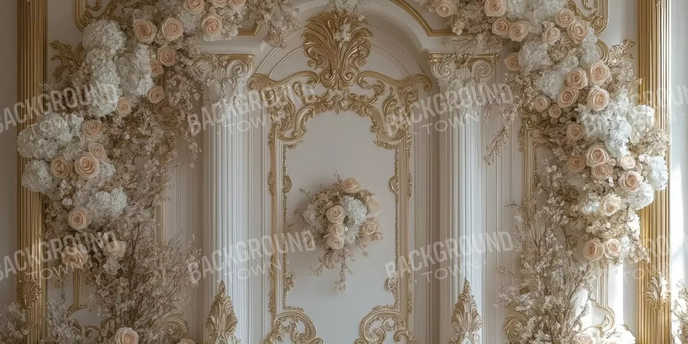 Light Elegant Flower Arch Ballroom 16’X8’ Ultracloth (192 X 96 Inch) Backdrop