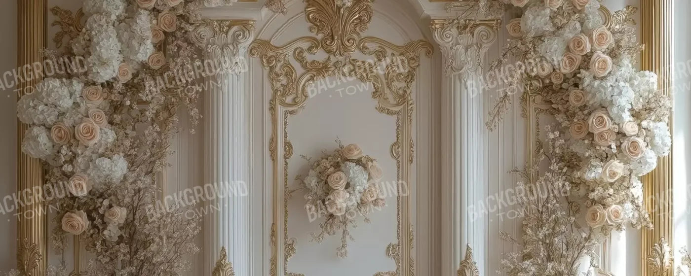 Light Elegant Flower Arch Ballroom 20’X8’ Ultracloth (240 X 96 Inch) Backdrop