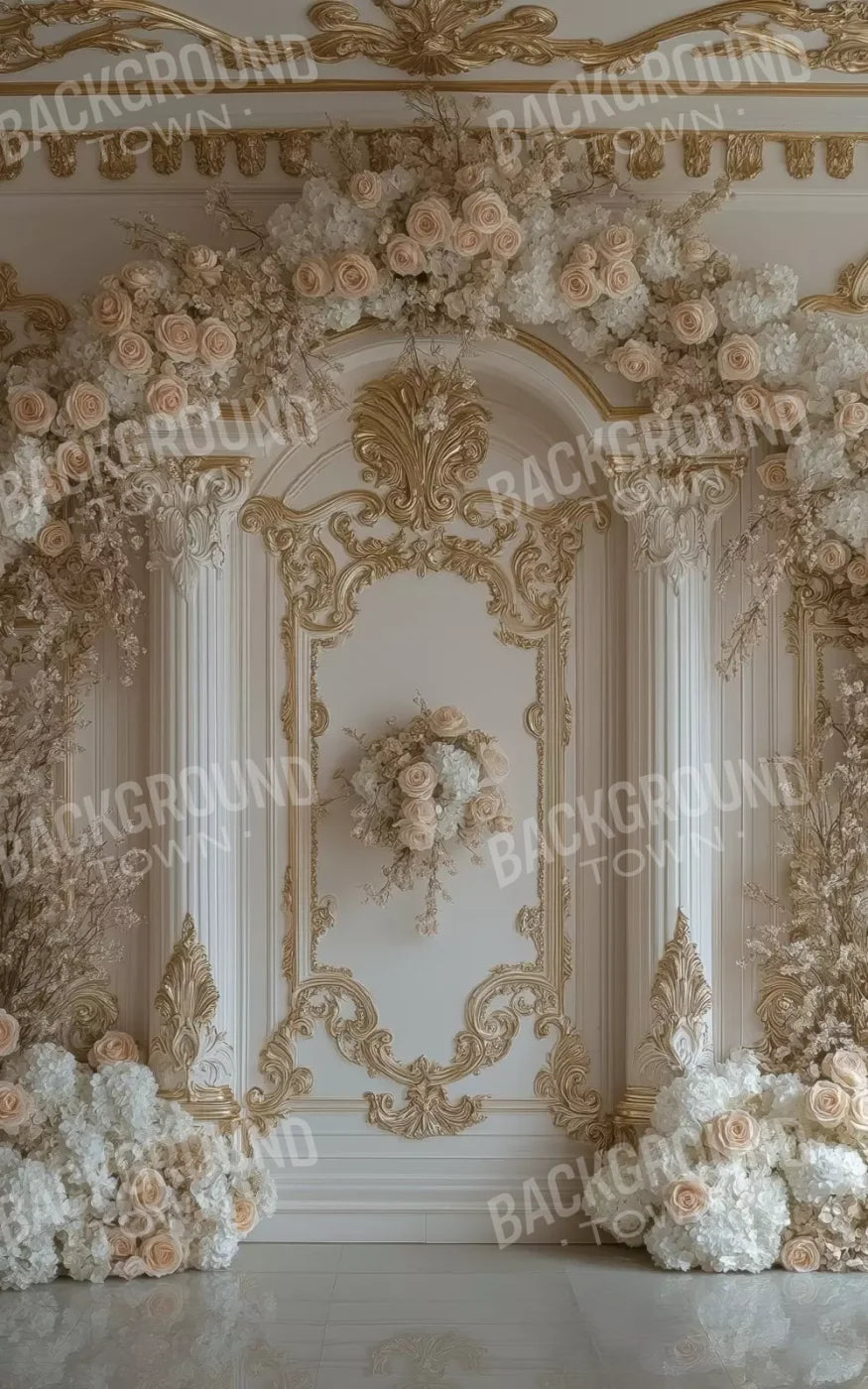 Light Elegant Flower Arch Ballroom 5’X8’ Ultracloth (60 X 96 Inch) Backdrop
