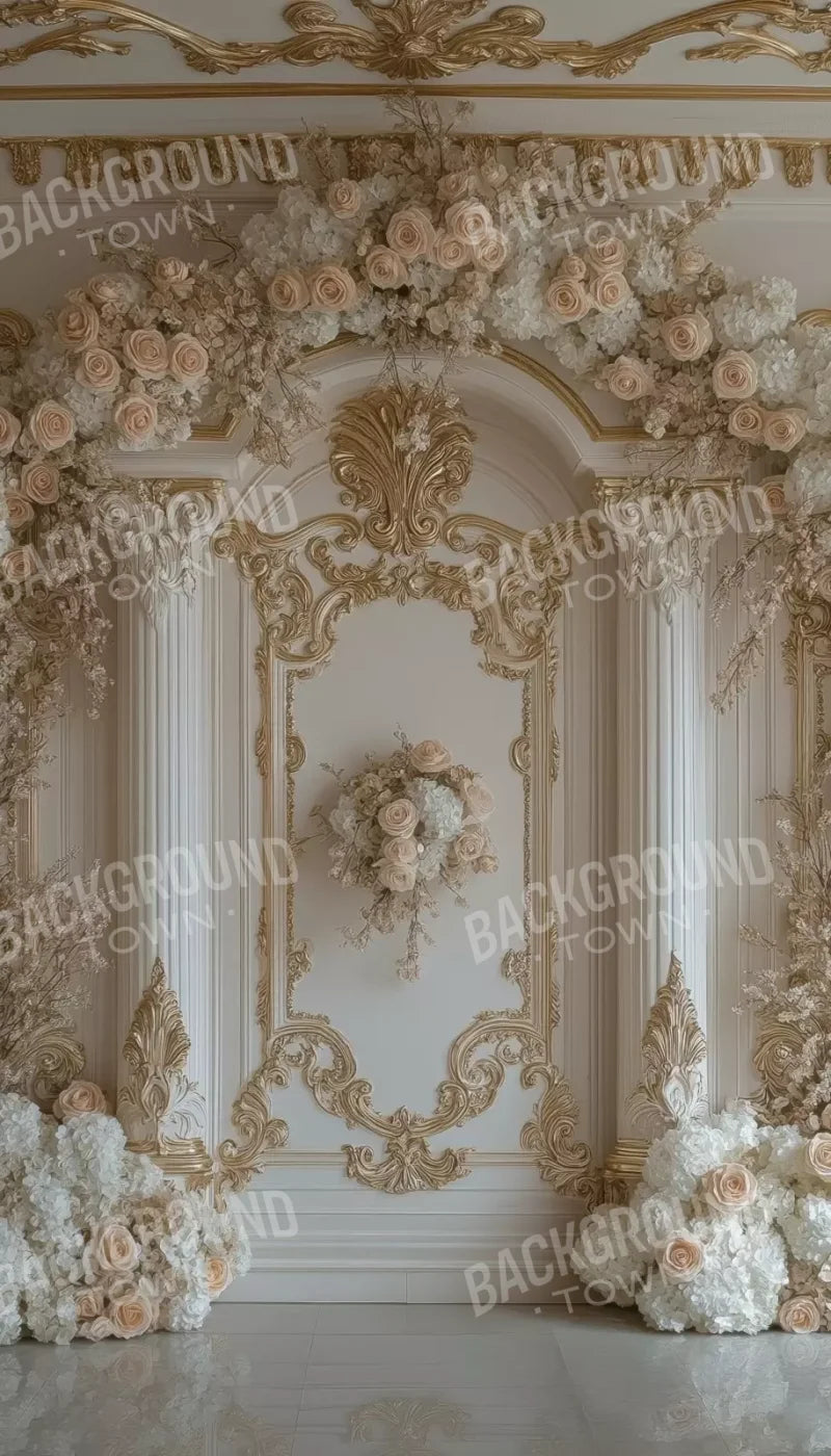 Light Elegant Flower Arch Ballroom 8’X14’ Ultracloth (96 X 168 Inch) Backdrop