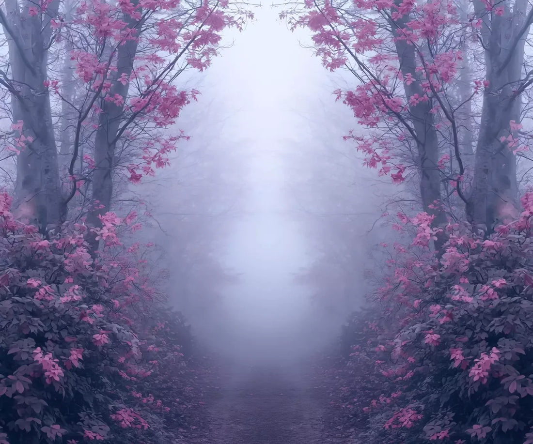 Light Pink Burning Bush Walk 5’X4’2 Fleece (60 X 50 Inch) Backdrop