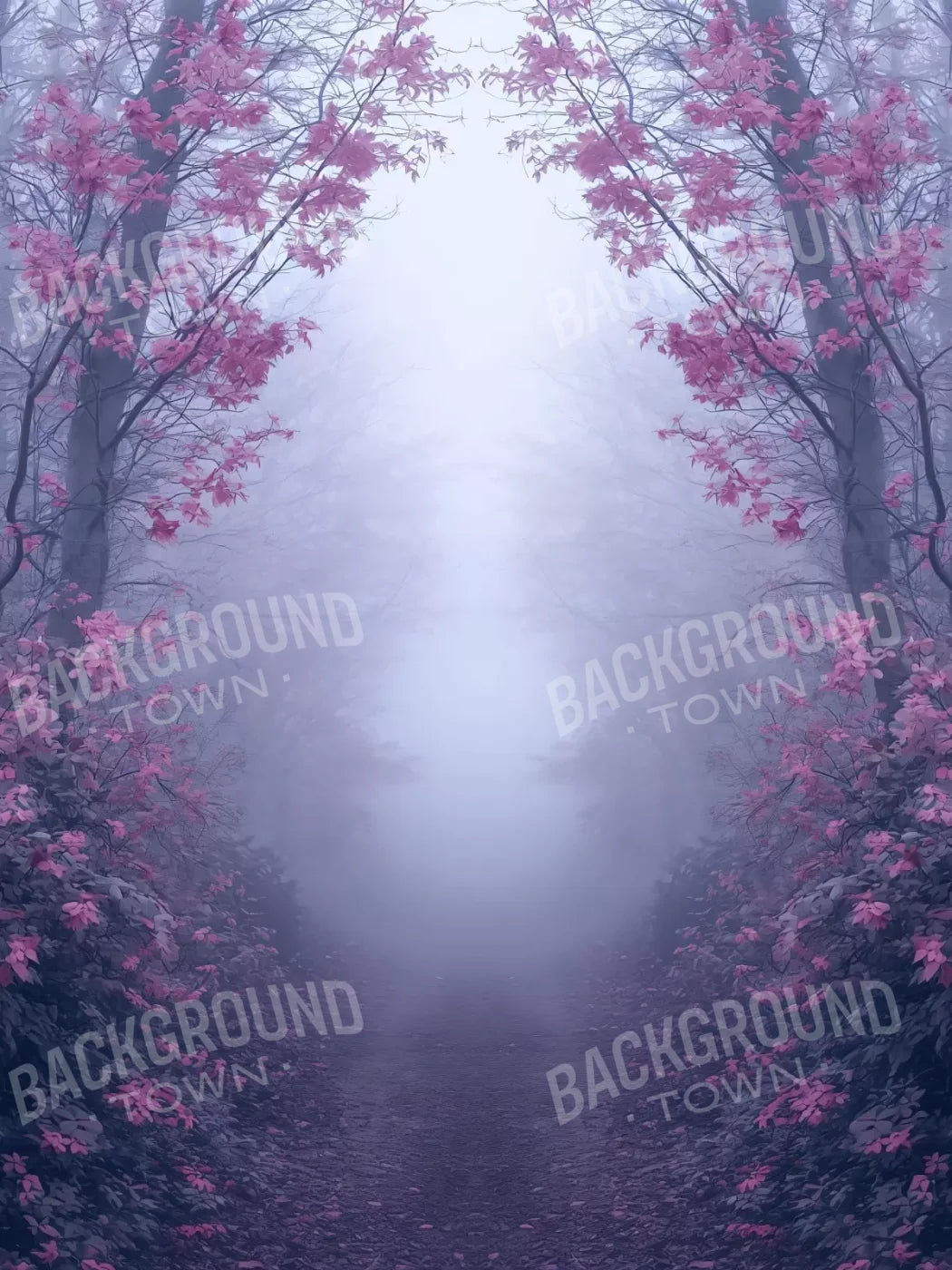 Light Pink Burning Bush Walk 5’X6’8 Fleece (60 X 80 Inch) Backdrop