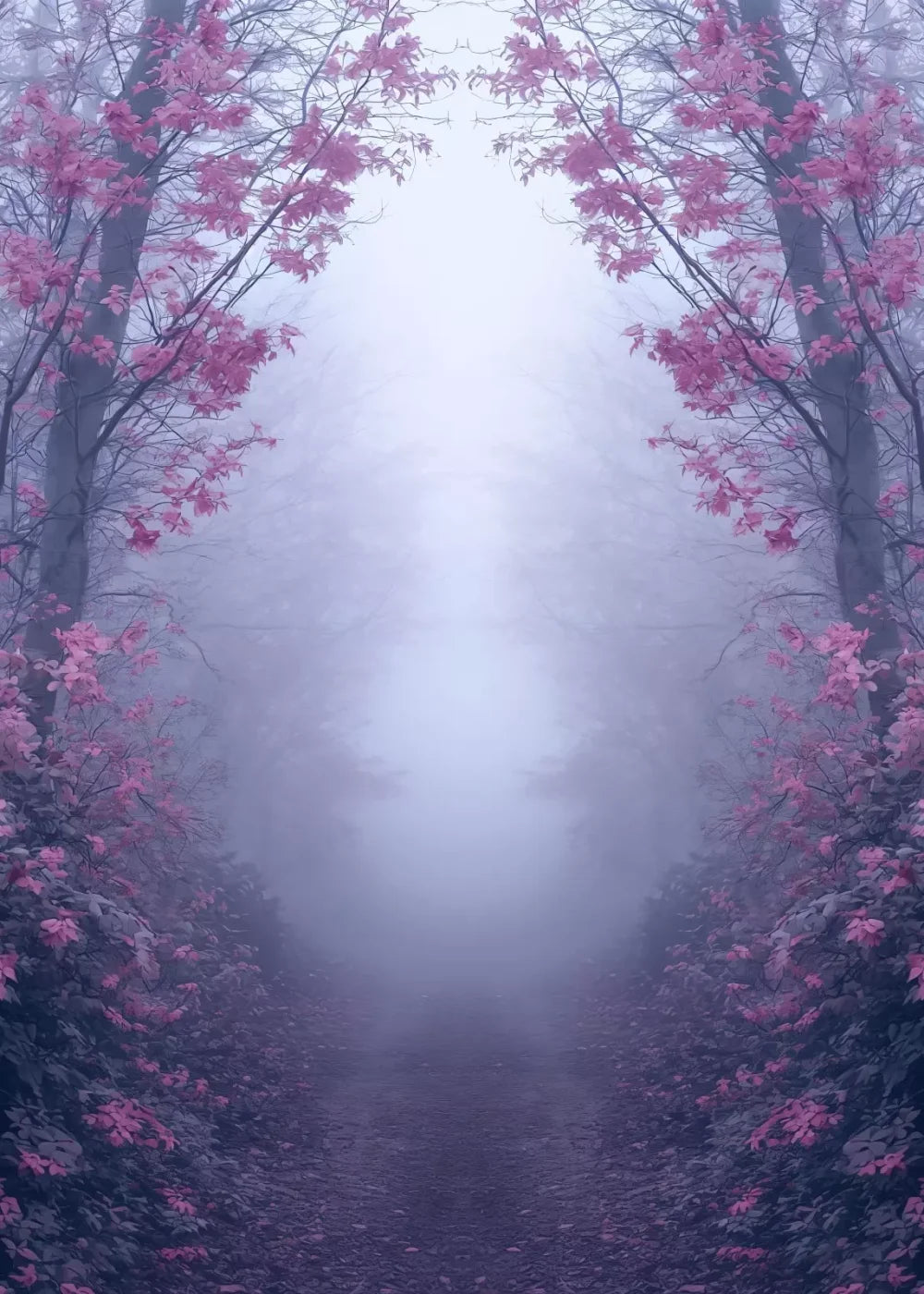 Light Pink Burning Bush Walk 5’X7’ Ultracloth (60 X 84 Inch) Backdrop