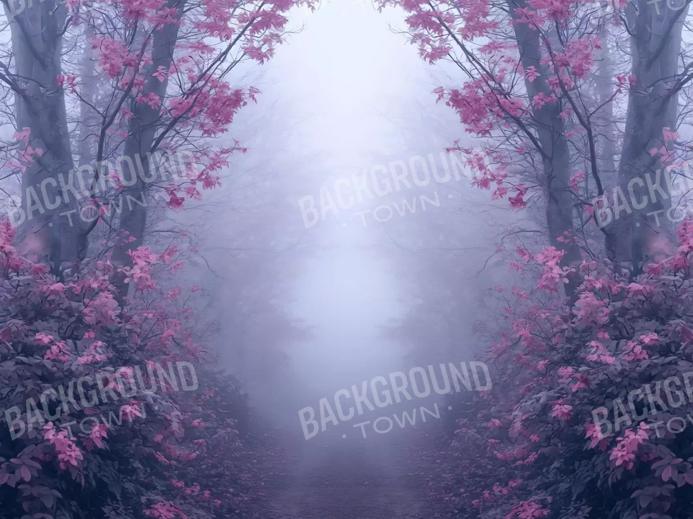 Light Pink Burning Bush Walk 6’8X5’ Fleece (80 X 60 Inch) Backdrop