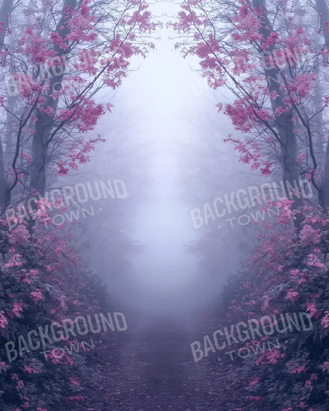 Light Pink Burning Bush Walk 8’X10’ Fleece (96 X 120 Inch) Backdrop
