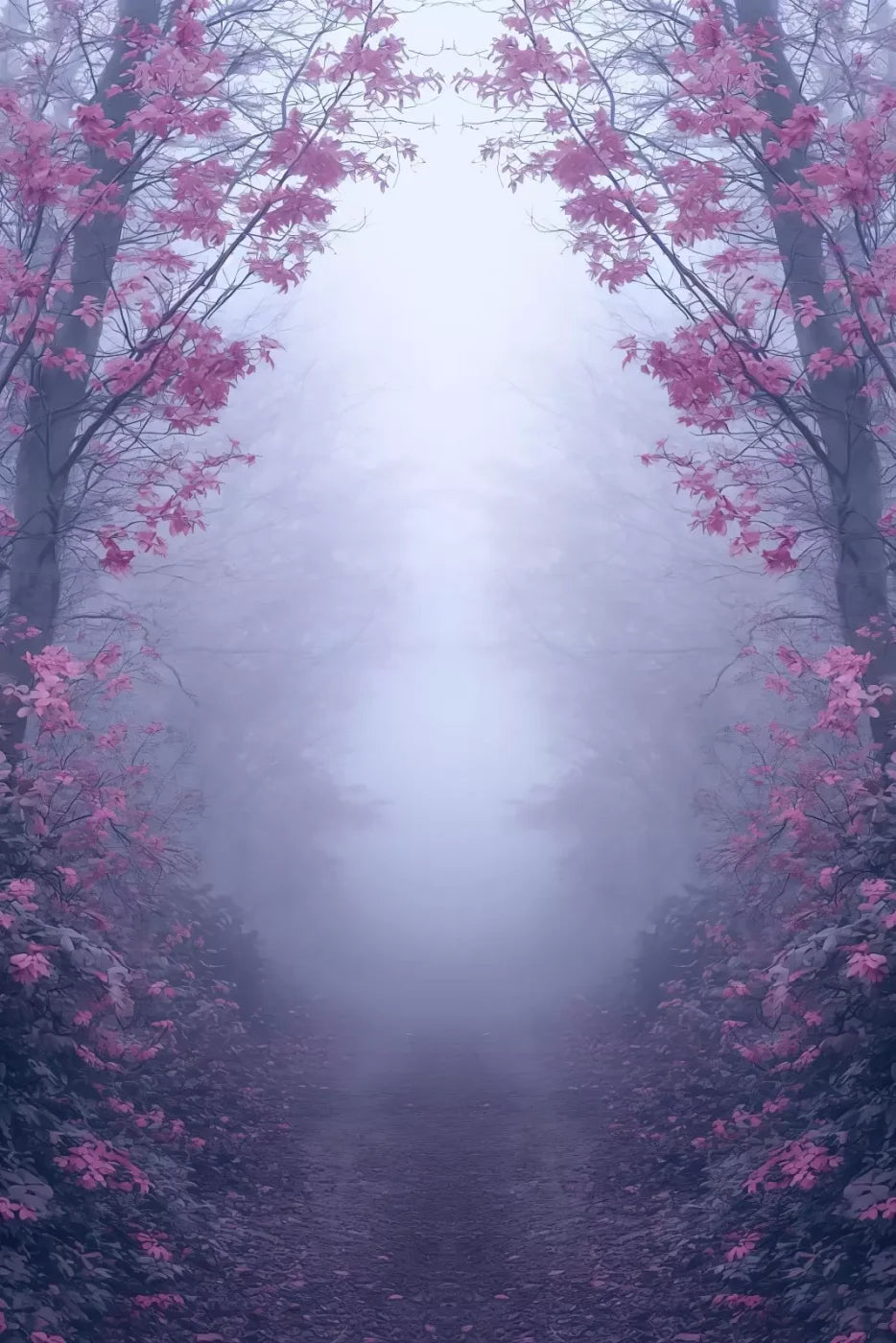 Light Pink Burning Bush Walk 8’X12’ Ultracloth (96 X 144 Inch) Backdrop