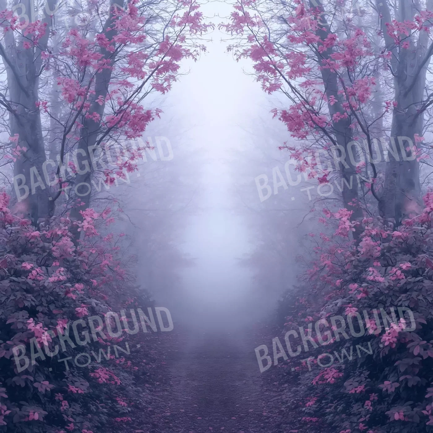 Light Pink Burning Bush Walk 8’X8’ Fleece (96 X Inch) Backdrop