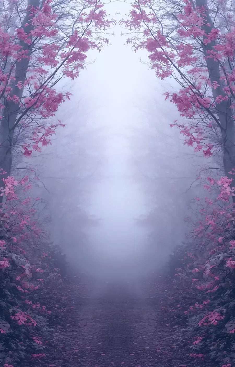 Light Pink Burning Bush Walk 9’X14’ Ultracloth (108 X 168 Inch) Backdrop