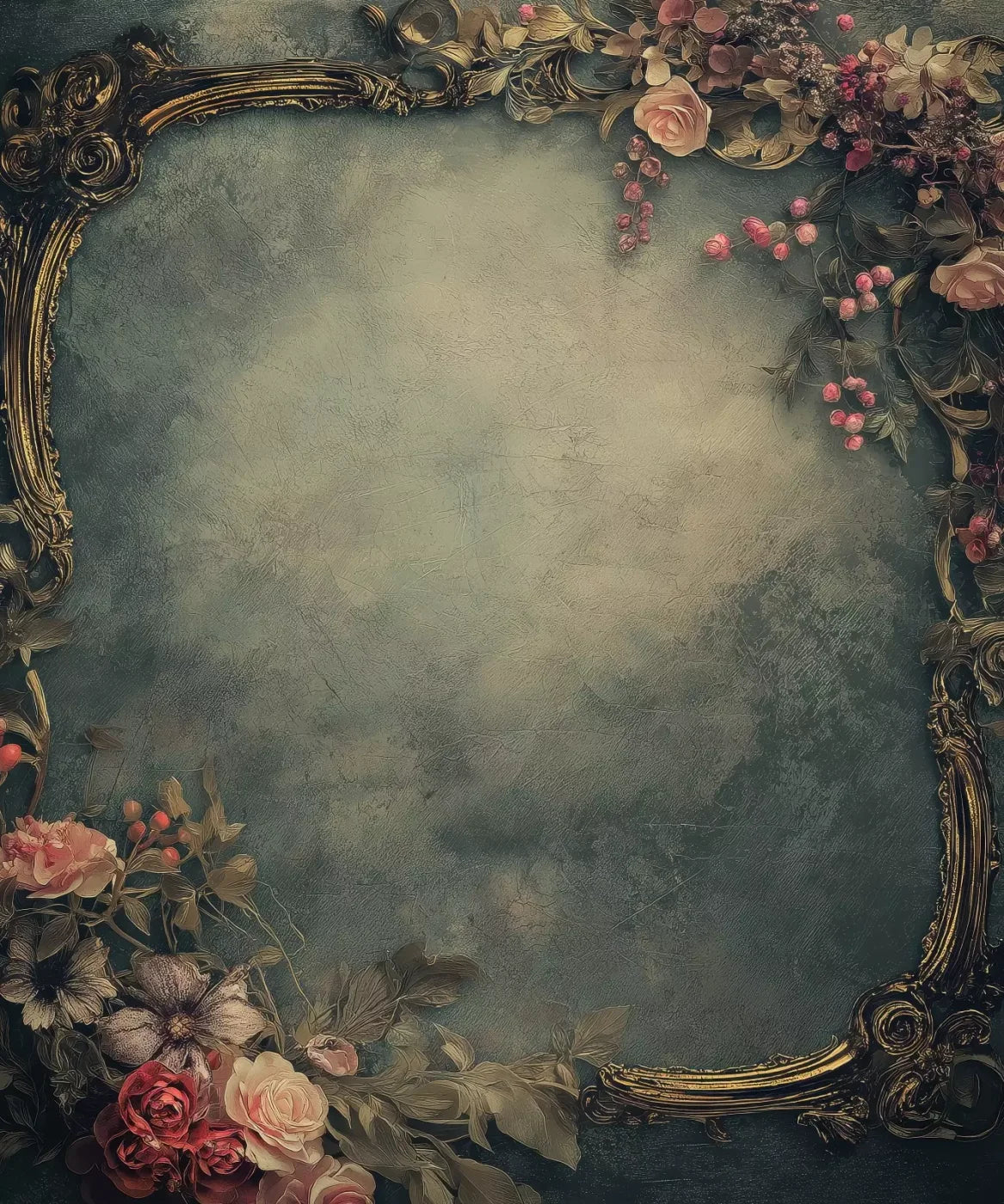 Light Victorian Flower Frame 10’X12’ Ultracloth (120 X 144 Inch) Backdrop