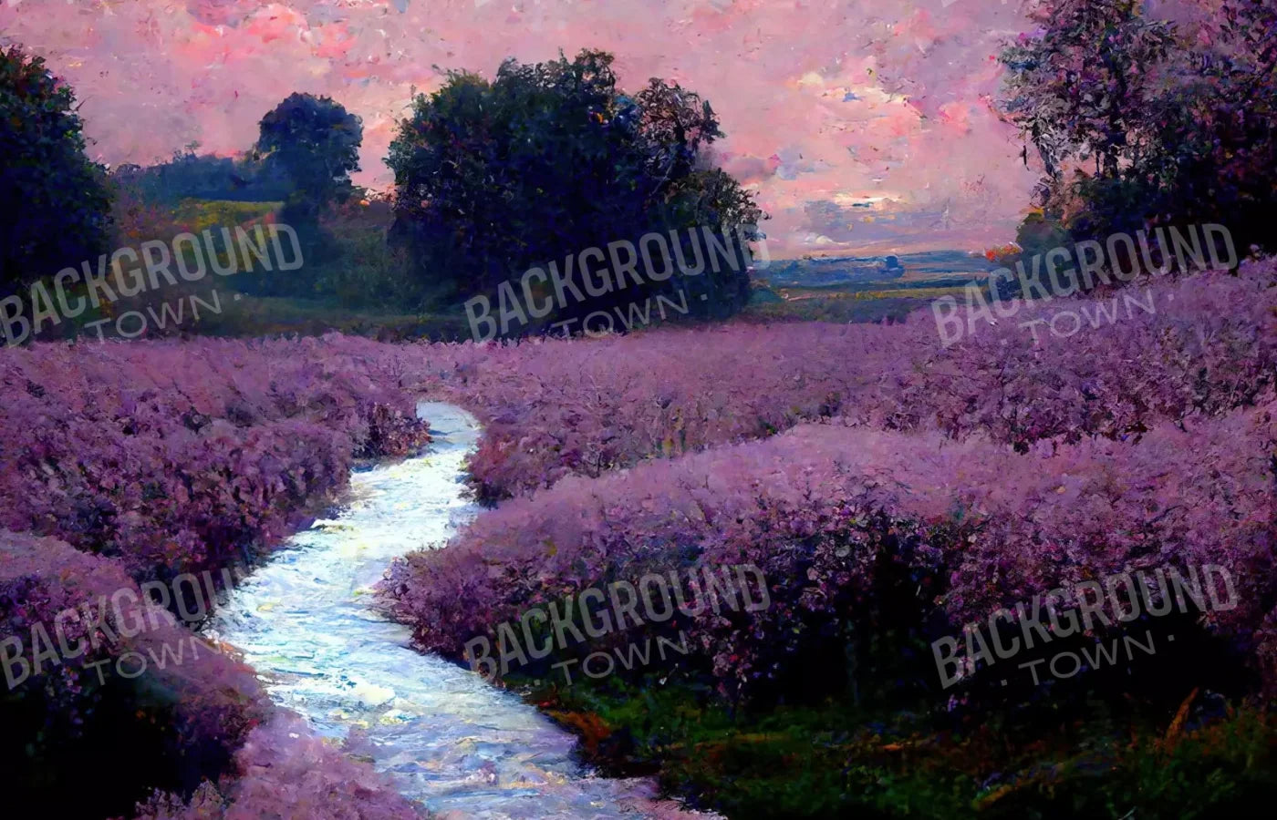 Lilac Field 12X8 Ultracloth ( 144 X 96 Inch ) Backdrop