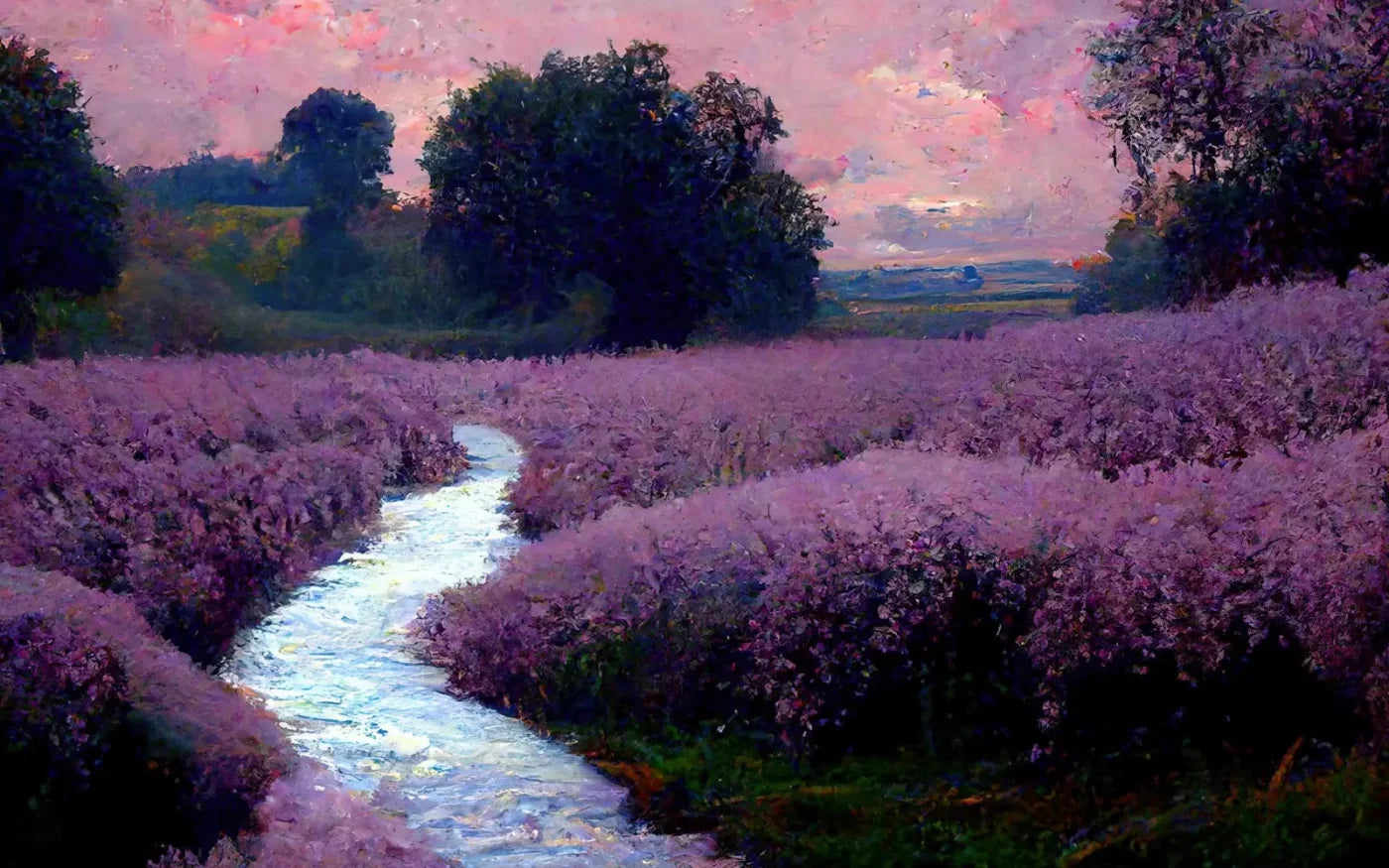 Lilac Field 14X9 Ultracloth ( 168 X 108 Inch ) Backdrop